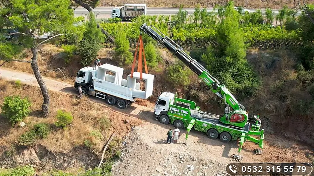 Yol Yapım Çalışmalarında Beton Büz İndirme ve Yerleştirme
